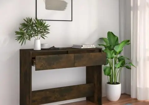 Masă consolă, stejar afumat, 100x35x76,5 cm, PAL - 1/5