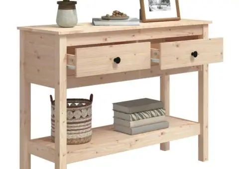 Masă consolă, 100x35x75 cm, lemn masiv de pin - 5/5