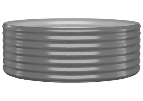 Jardinieră grădină gri 100x100x36 cm oțel vopsit electrostatic - 2/4