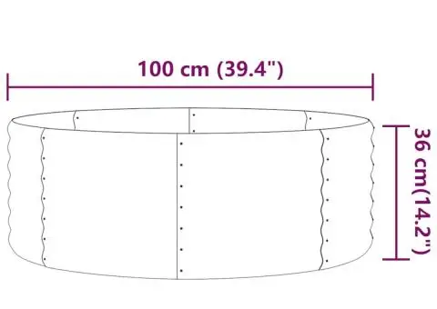 Jardinieră grădină gri 100x100x36 cm oțel vopsit electrostatic - 4/4