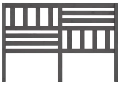 Tăblie de pat, gri, 141x4x100 cm, lemn masiv de pin - 4/5