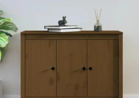 Servantă, maro miere, 100x35x74 cm, lemn masiv de pin - 1/5