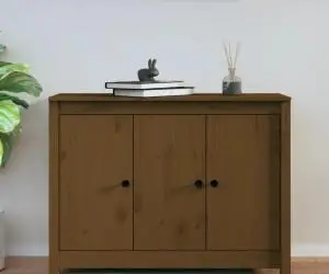 Servantă, maro miere, 100x35x74 cm, lemn masiv de pin