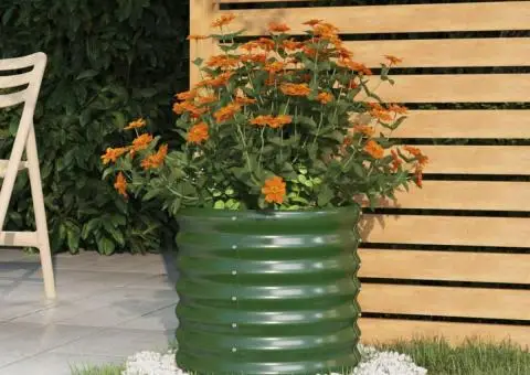 Jardinieră grădină verde 40x40x36 cm oțel vopsit electrostatic - 1/4