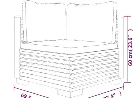 Canapele de colt de gradina cu pernuțe 2buc., lemn masiv de tec - 5/5