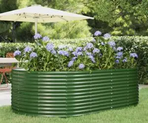 vidaXL Strat înălțat grădină verde, oțel vopsit electrostatic
