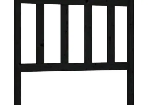 Tăblie de pat, negru, 81x4x100 cm, lemn masiv de pin - 2/5