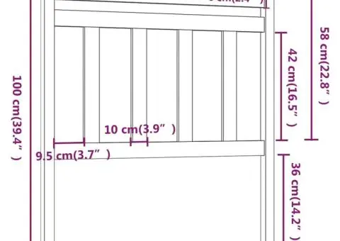 Tăblie de pat, gri, 81x4x100 cm, lemn masiv de pin - 5/5