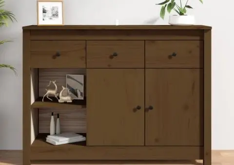 Servantă, maro miere, 100x35x74 cm, lemn masiv de pin - 1/5