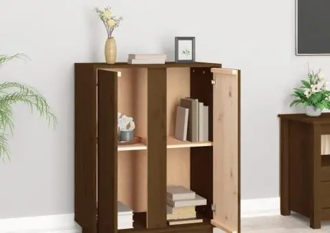 Servantă, maro miere, 60x35x80 cm, lemn masiv de pin - 3/5