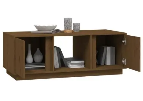 Măsuță de cafea, maro miere, 110x50x40 cm, lemn masiv de pin - 4/5