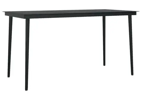 Set de servit masa pentru grădină, 7 piese, negru - 5/5