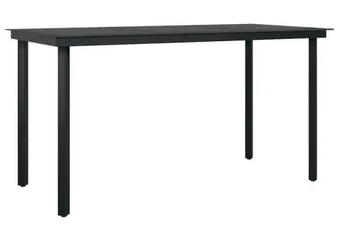 Set de servit masa pentru grădină, 7 piese, negru - 5/5