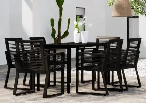 Set mobilier de grădină, 7 piese, negru - 1/5