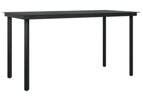 Set de servit masa pentru grădină, 7 piese, negru - 5/5