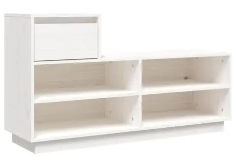 Pantofar, alb, 110x34x61 cm, lemn masiv de pin - 2/5