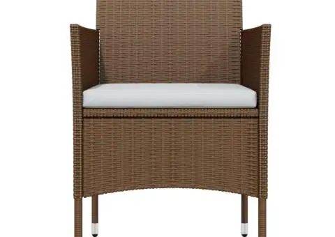 Set de servit masa pentru grădină, 7 piese, maro și negru - 4/5