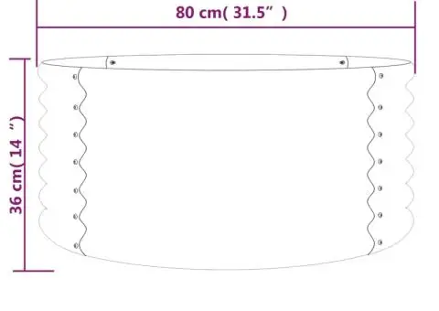 Jardinieră grădină maro 80x80x36 cm oțel vopsit electrostatic - 4/4