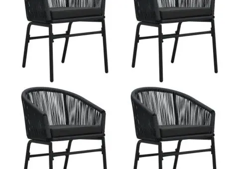 Set de servit masa pentru grădină, 5 piese, negru - 3/5