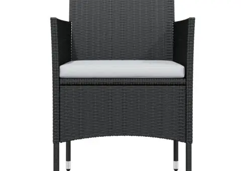 Set masă pentru grădină, 5 piese, cu perne, negru - 4/5