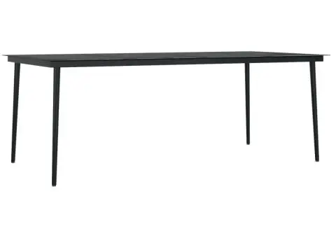 Set de masă pentru grădină, 7 piese, cu perne, negru - 3/5