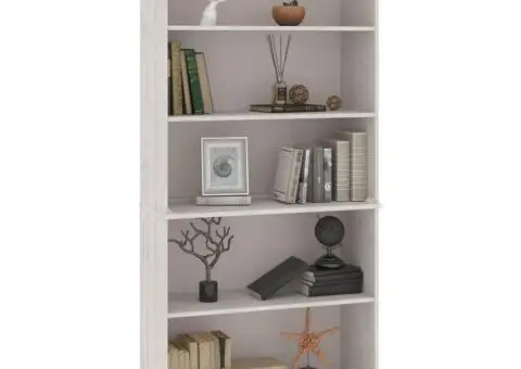 Dulap înalt „HAMAR”, alb, lemn masiv de pin - 5/5