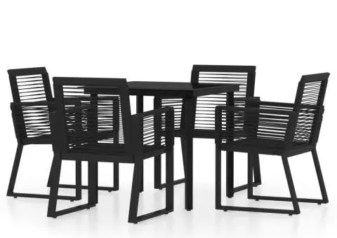 Set de mobilier pentru grădină, 5 piese, negru - 2/5