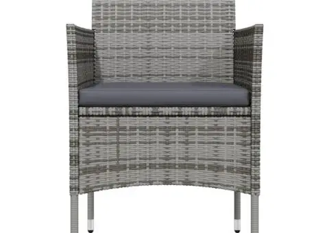 Set de servit masa pentru grădină, 5 piese, gri și negru - 4/5