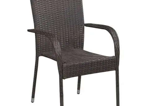 Set de servit masa pentru grădină, 5 piese, maro și negru - 3/5