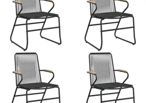 Set mobilier de grădină, 5 piese, negru, ratan PVC - 4/5