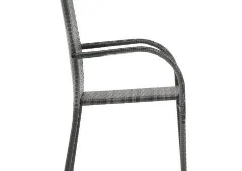 Set de servit masa pentru grădină, 5 piese, gri și negru - 4/5