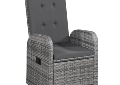 Set de mobilier pentru grădină, cu perne, 7 piese, gri - 4/5