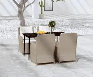 vidaXL Set de mobilier pentru grădină, 5 piese, maro