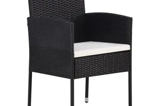 Set de servit masa pentru grădină, 5 piese, negru - 3/5