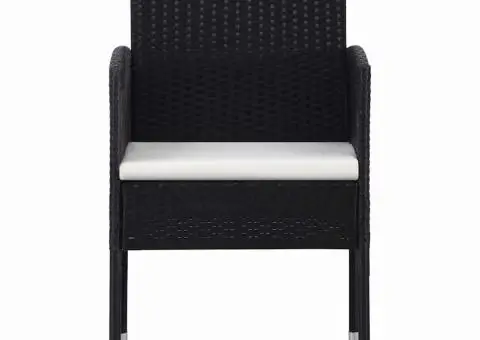 Set de servit masa pentru grădină, 5 piese, negru - 4/5