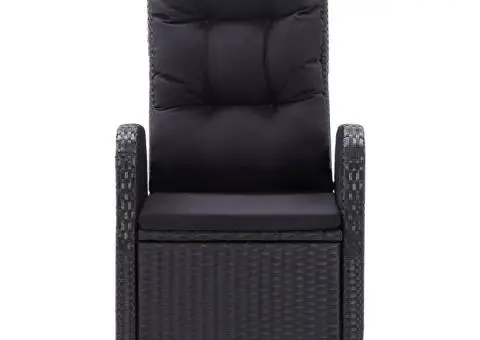 Set mobilier de grădină cu perne, 9 piese, negru - 5/5