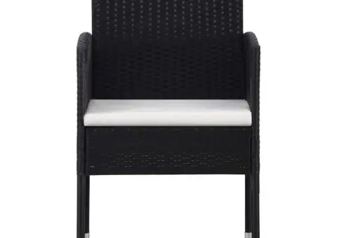 Set de servit masa pentru grădină, 5 piese, negru - 4/5