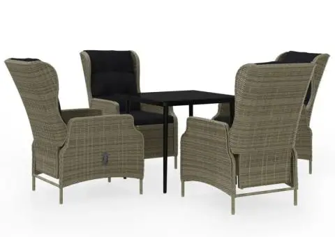 Set mobilier de grădină, 5 piese, maro - 2/5