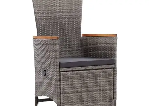 Set de mobilier pentru grădină, cu perne, 7 piese, gri - 3/5