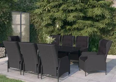 Set mobilier pentru grădină, 9 piese, gri închis - 1/5