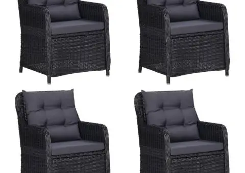 Set de servit masa pentru grădină, 5 piese, negru - 3/5