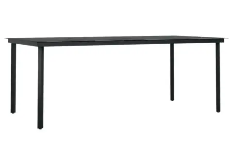 Set mobilier de grădină cu perne, 9 piese, gri și negru - 5/5