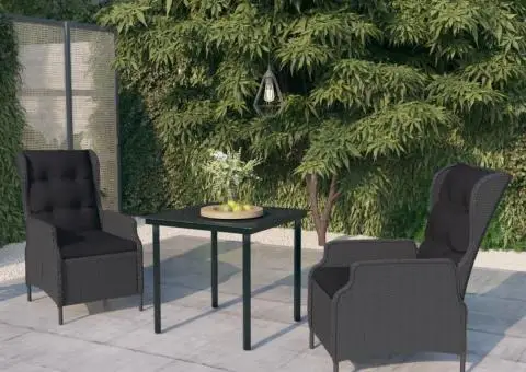 Set de mobilier pentru grădină, 3 piese, gri închis - 1/5