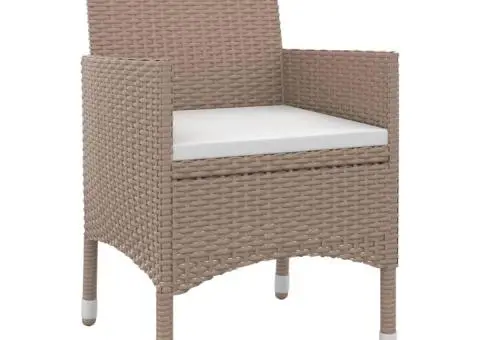 Set mobilier de grădină cu perne, 5 piese, poliratan și sticlă - 3/5