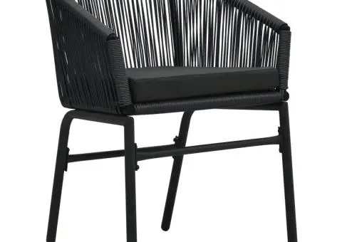 Set de servit masa pentru grădină, 5 piese, negru - 4/5