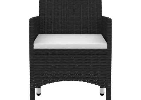 Set mobilier de grădină cu perne 5 piese poliratan & sticlă - 4/5