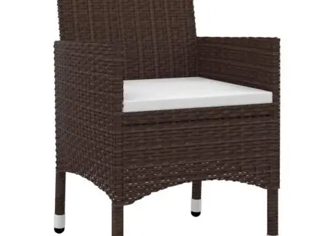 Set mobilier de grădină cu perne, 7 piese, poliratan și sticlă - 3/5