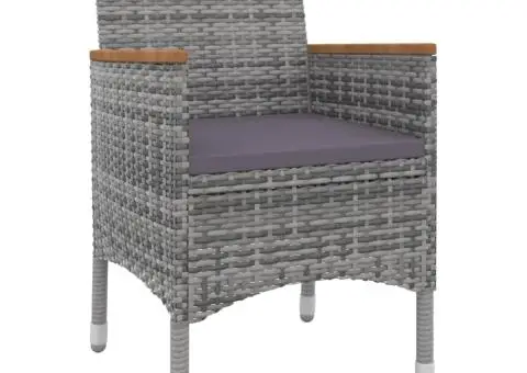 Set mobilier de grădină cu perne, 7 piese, poliratan și sticlă - 3/5