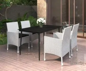 vidaXL Set mobilier de grădină cu perne 5 piese poliratan & sticlă