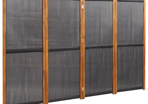 Paravan de cameră cu 4 panouri, negru, 280x180 cm - 2/5